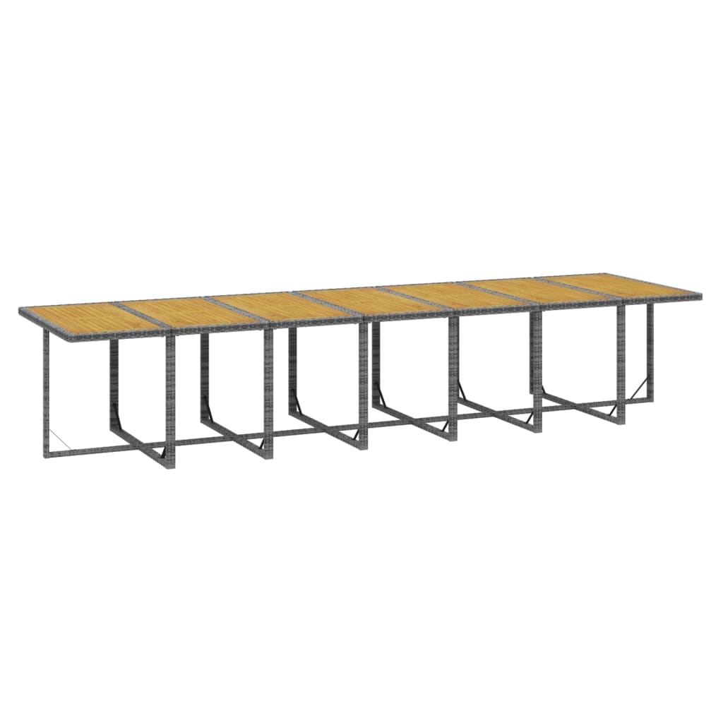 Set da Pranzo per Giardino 19 pz con Cuscini Polyrattan Grigio 3095660