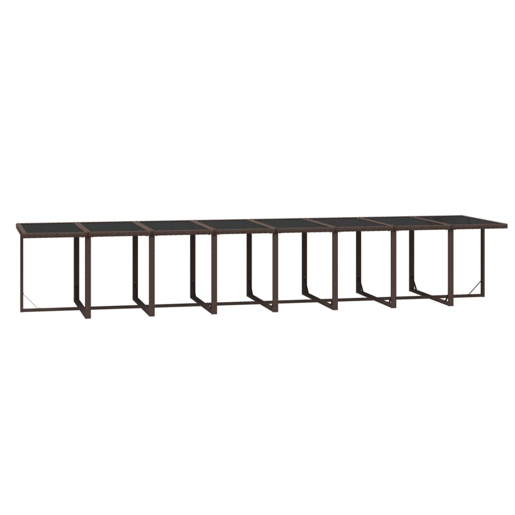 Set da Pranzo da Giardino 17 pz con Cuscini Marrone Polyrattan 3095674