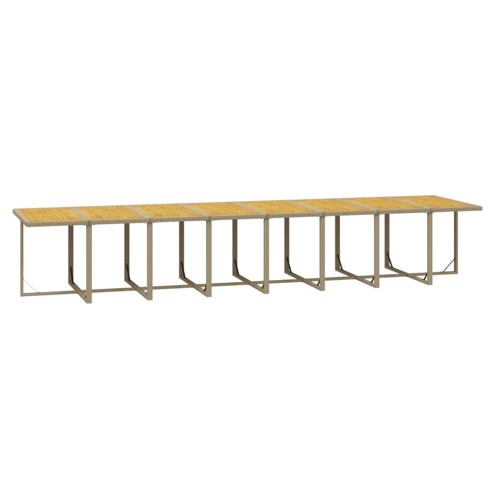 Set da Pranzo per Giardino 21pz con Cuscini in Polyrattan Beige 3095690