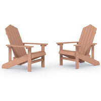 Sedie da Giardino Adirondack 2 pz in HDPE Marrone 3095694