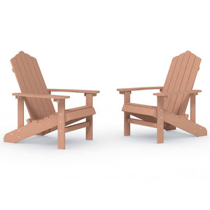 Sedie da Giardino Adirondack 2 pz in HDPE Marrone 3095694