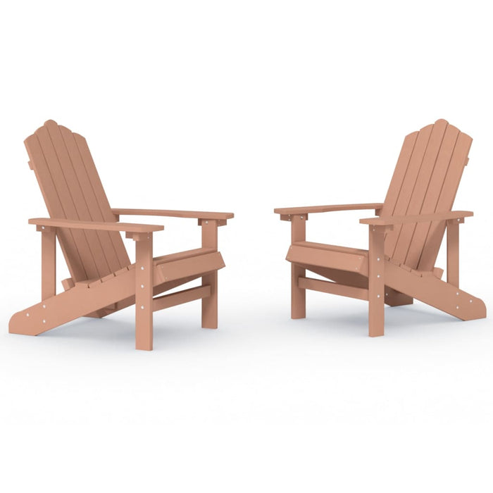 Sedie da Giardino Adirondack 2 pz in HDPE Marrone 3095694