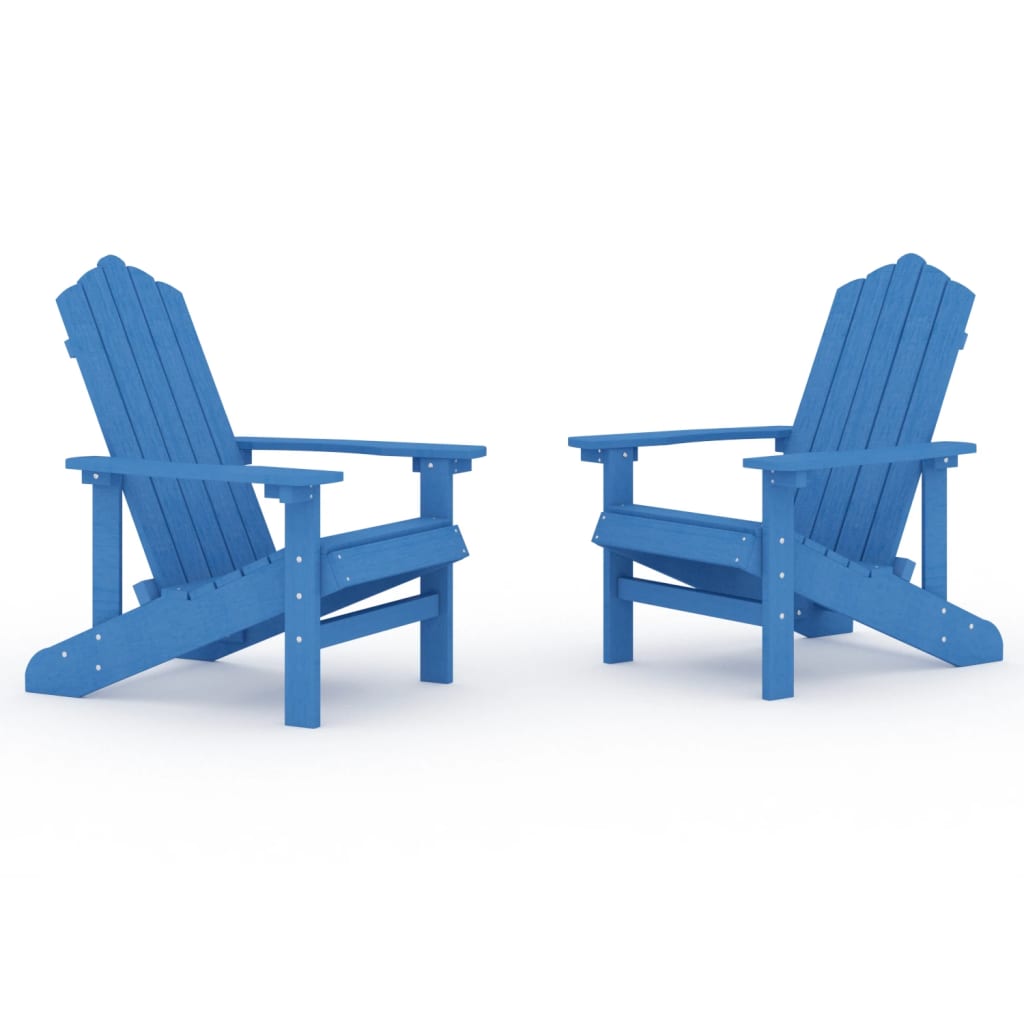 Sedie da Giardino Adirondack 2 pz in HDPE Blu Acqua 3095695
