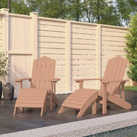 Sedie da Giardino Adirondack 2 pz con Poggiapiedi HDPE Marrone 3095698