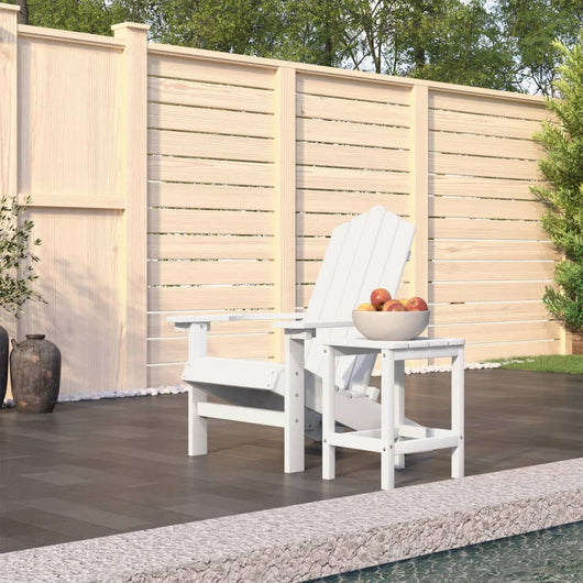 Sedia da Giardino con Tavolo Adirondack in HDPE Bianco 3095700