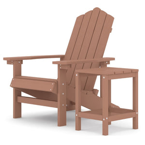Sedia da Giardino con Tavolo Adirondack in HDPE Marrone 3095702
