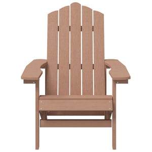 Sedia da Giardino con Tavolo Adirondack in HDPE Marrone 3095702