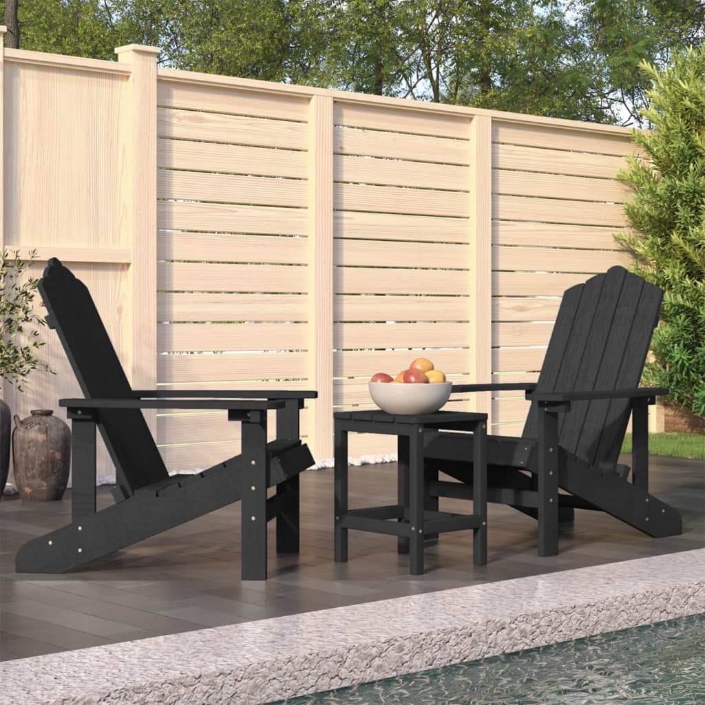 Sedie da Giardino con Tavolo Adirondack in HDPE Antracite 3095705