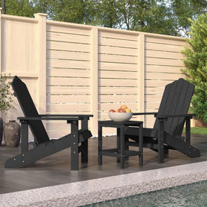 Sedie da Giardino con Tavolo Adirondack in HDPE Antracite 3095705