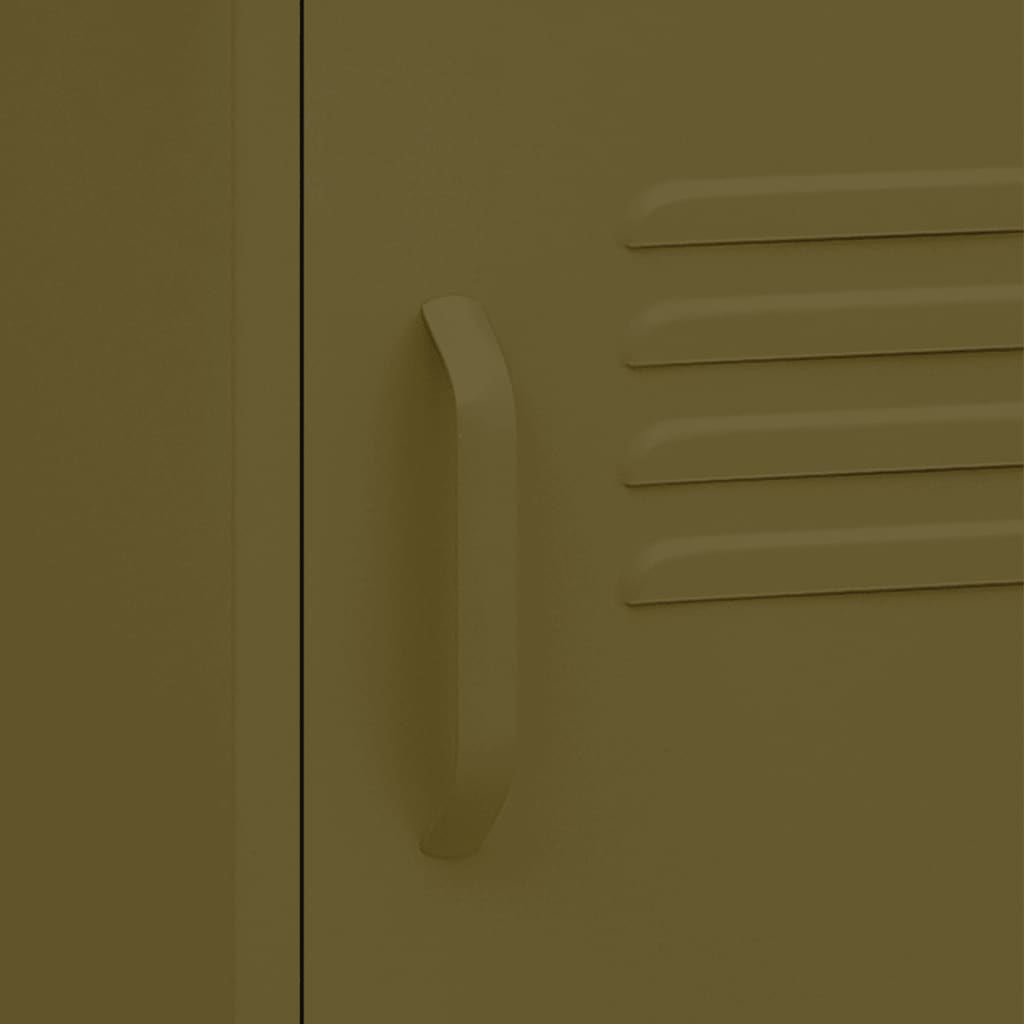 Comodini 2 pz Verde Oliva 35x35x51 cm in Acciaio 3095205