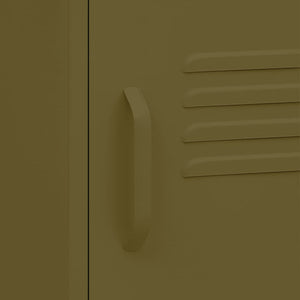 Comodini 2 pz Verde Oliva 35x35x51 cm in Acciaio 3095205