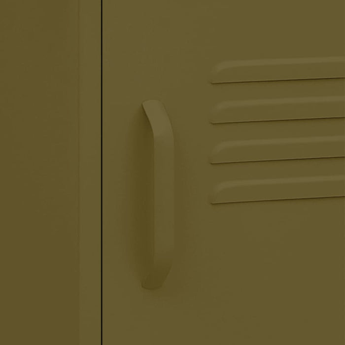 Comodini 2 pz Verde Oliva 35x35x51 cm in Acciaio 3095205