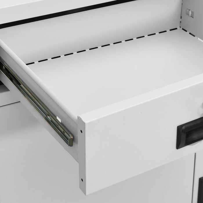 Armadio Ufficio con Fioriera Grigio Chiaro 90x40x125 cm Acciaio cod mxl 44565