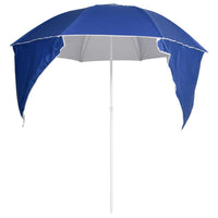 Ombrellone da Spiaggia con Teli Laterali Blu 215 cm 318837