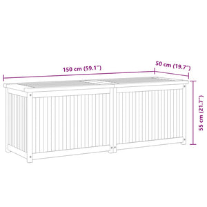 Cassa da Giardino 150x50x55 cm in Legno Massello di Teak cod mxl 69290