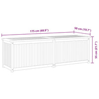 Cassa da Giardino 175x50x55 cm in Legno Massello di Teak cod mxl 71263
