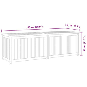 Cassa da Giardino 175x50x55 cm in Legno Massello di Teak cod mxl 71263