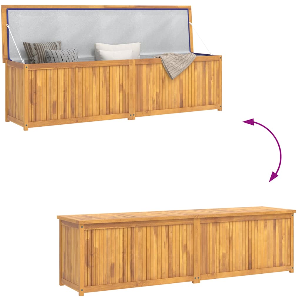 Cassa da Giardino 200x50x55 cm in Legno Massello di Teak 318735