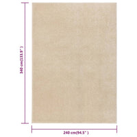 vidaXL Tappeto a Pelo Corto 240x340 cm Beige