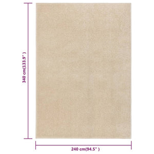 vidaXL Tappeto a Pelo Corto 240x340 cm Beige