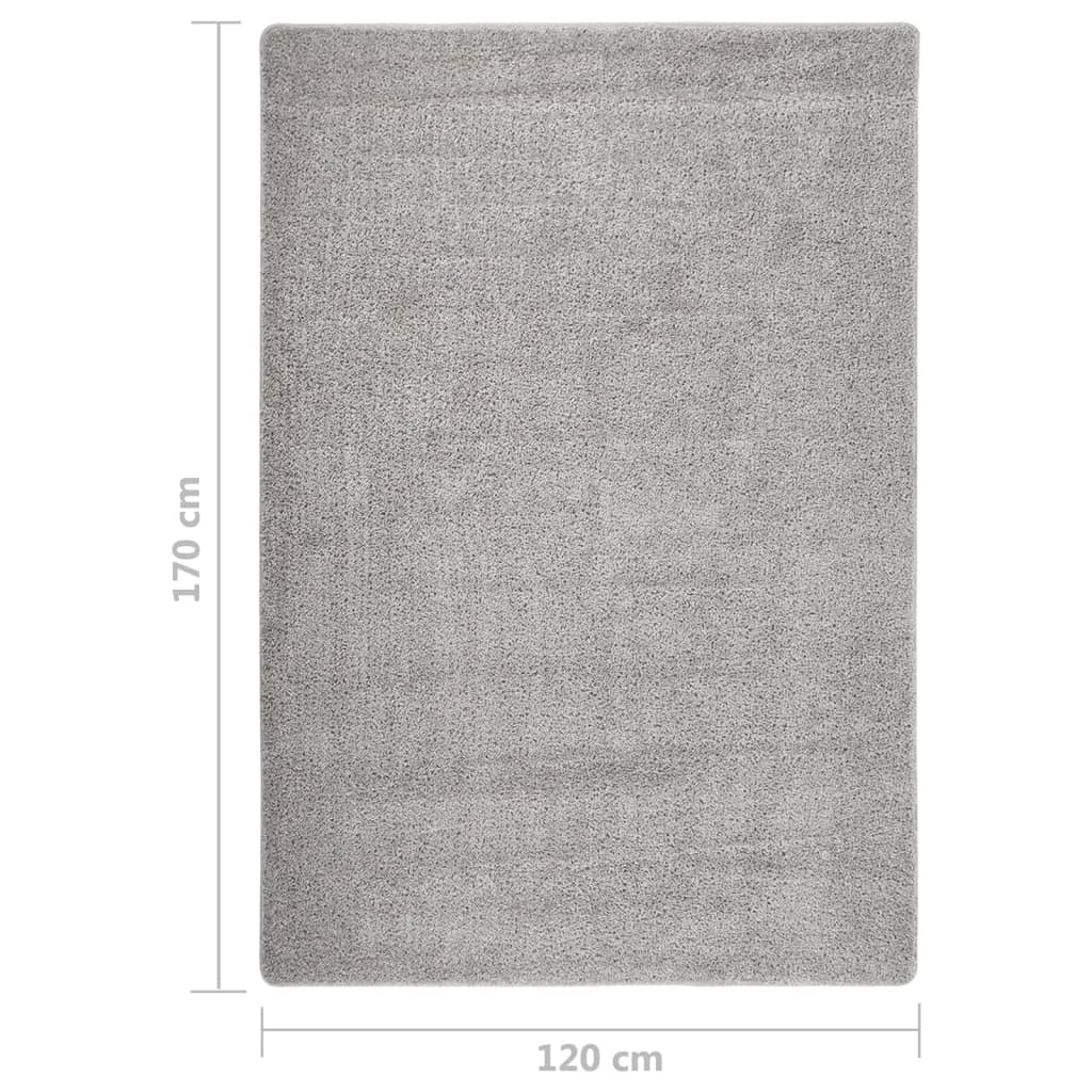Tappeto Shaggy Grigio Chiaro 120x170 cm Antiscivolo 340383