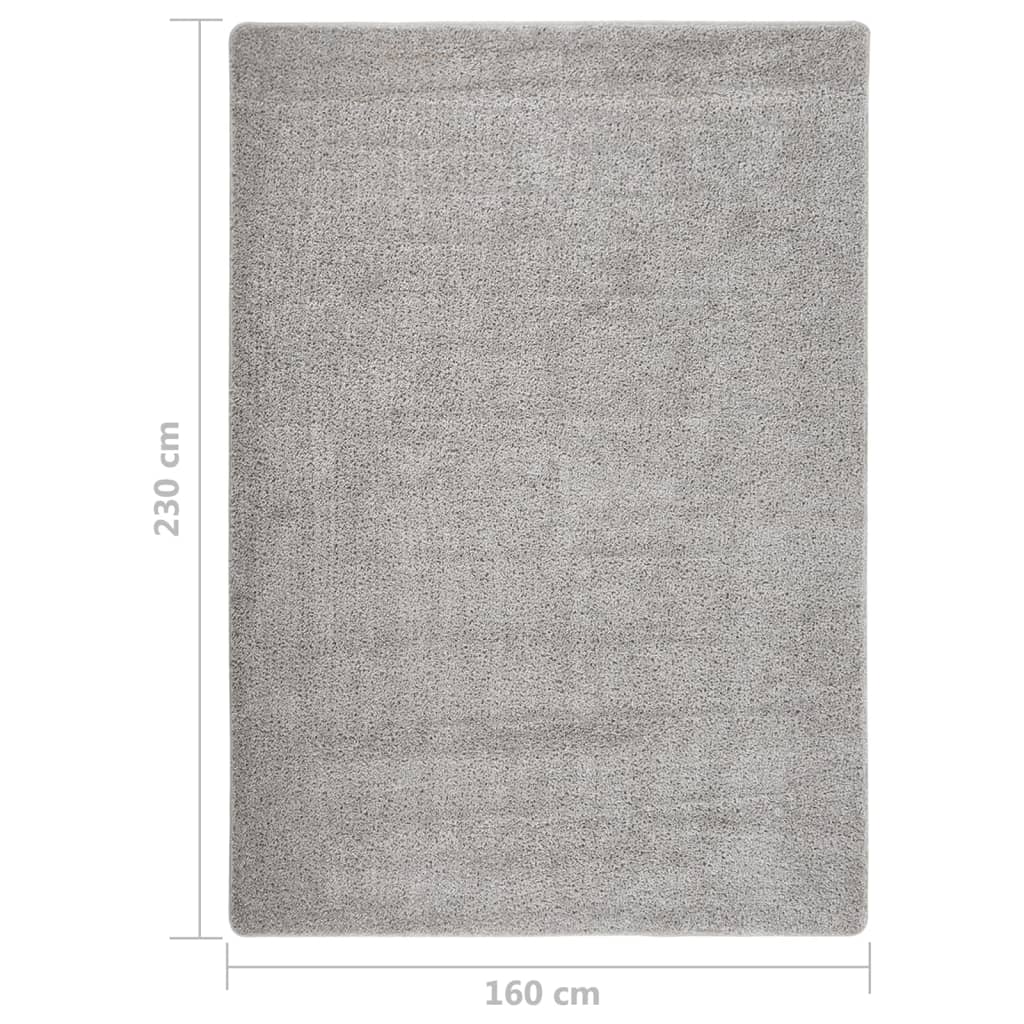 Tappeto Shaggy Grigio Chiaro 160x230 cm Antiscivolo 340385