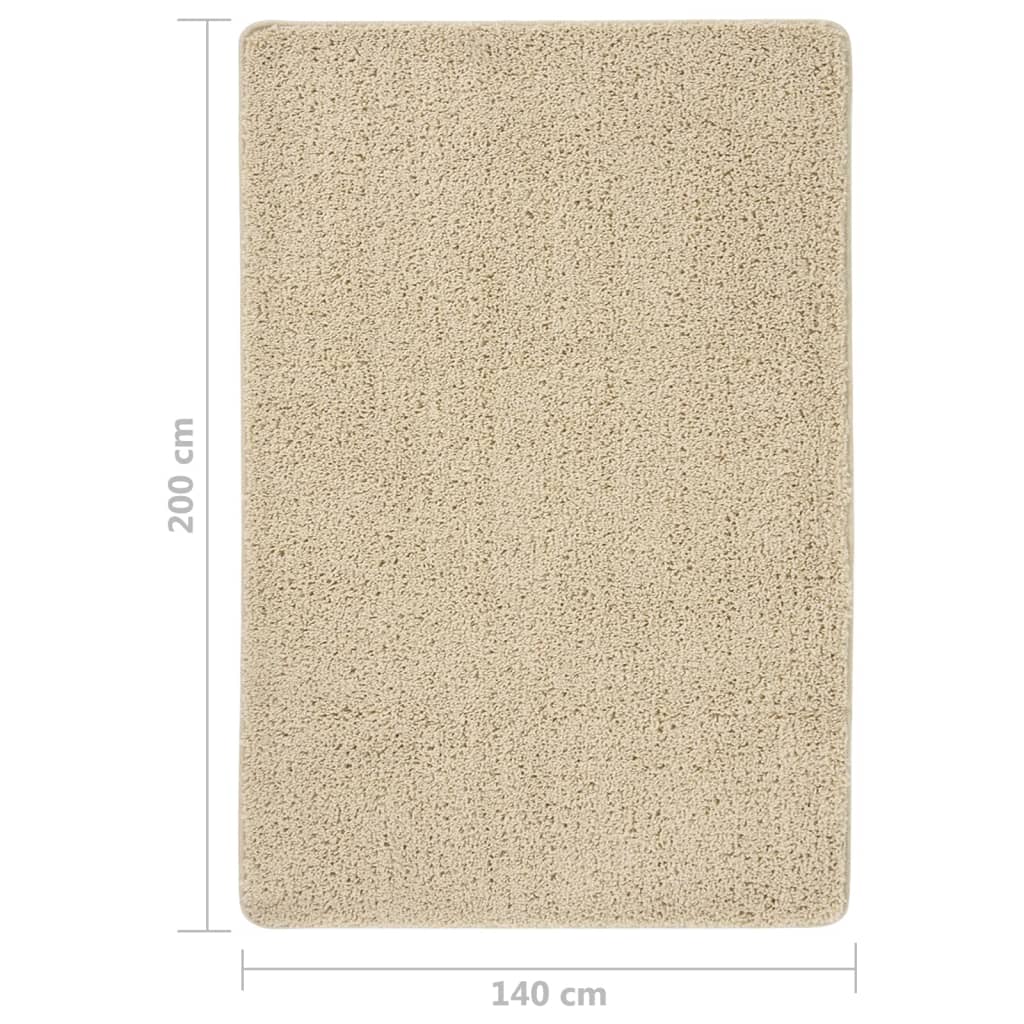 Tappeto Shaggy Crema 140x200 cm Antiscivolo 340389