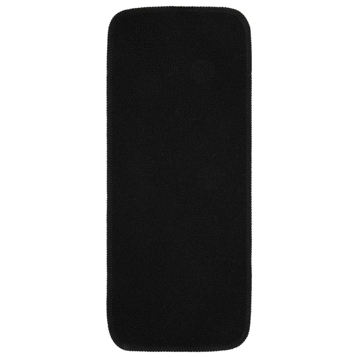 Tappetini per Scale 15 pz 60x25cm Neri Antiscivolo Rettangolari 340392
