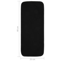 Tappetini per Scale 15 pz 60x25cm Neri Antiscivolo Rettangolari 340392