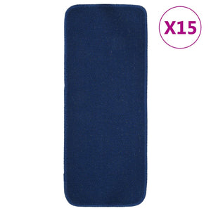 Tappetini per Scale 15 pz 60x25cm Blu Antiscivolo Rettangolari cod mxl 64178