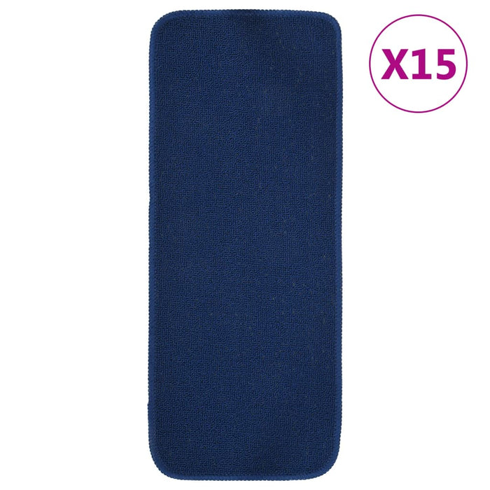 Tappetini per Scale 15 pz 60x25cm Blu Antiscivolo Rettangolari cod mxl 64178