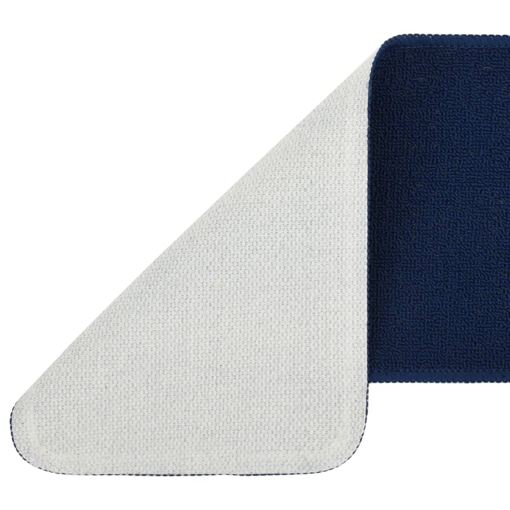 Tappetini per Scale 15 pz 75x20 cm Blu Antiscivolo Rettangolari 340399