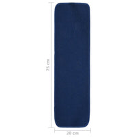 Tappetini per Scale 15 pz 75x20 cm Blu Antiscivolo Rettangolari 340399