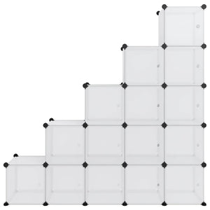 Organizzatore Portaoggetti con 15 Cubi e Ante Trasparenti in PP cod mxl 51455