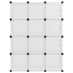 Organizzatore Portaoggetti con 12 Cubi e Ante Trasparenti in PP cod mxl 46549