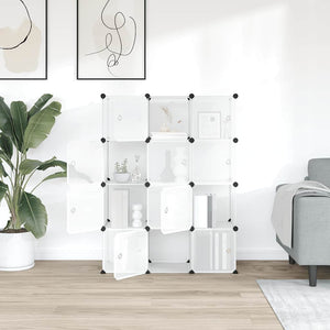 Contenitore a Cubo con 12 Cubi e Ante Trasparente PP 340555