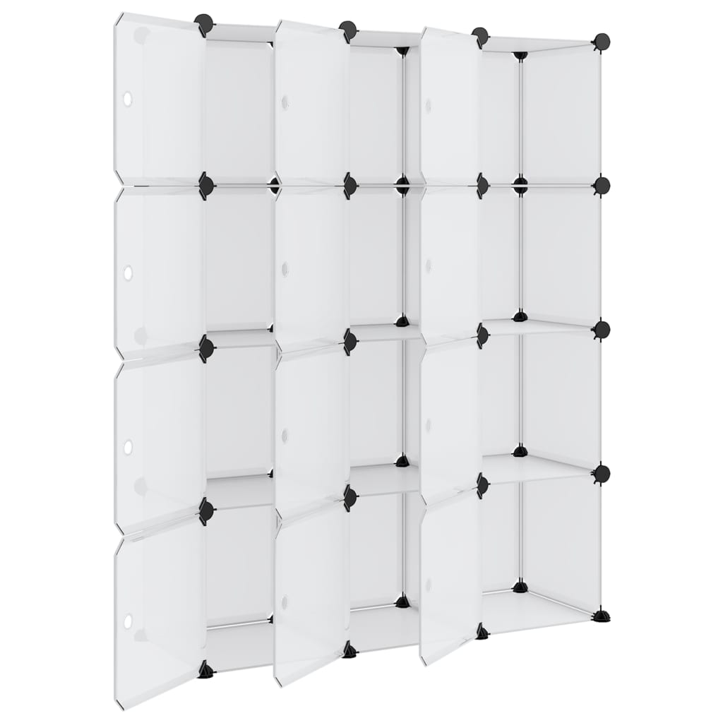 Contenitore a Cubo con 12 Cubi e Ante Trasparente PP 340555