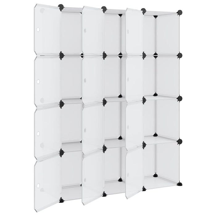 Contenitore a Cubo con 12 Cubi e Ante Trasparente PP 340555