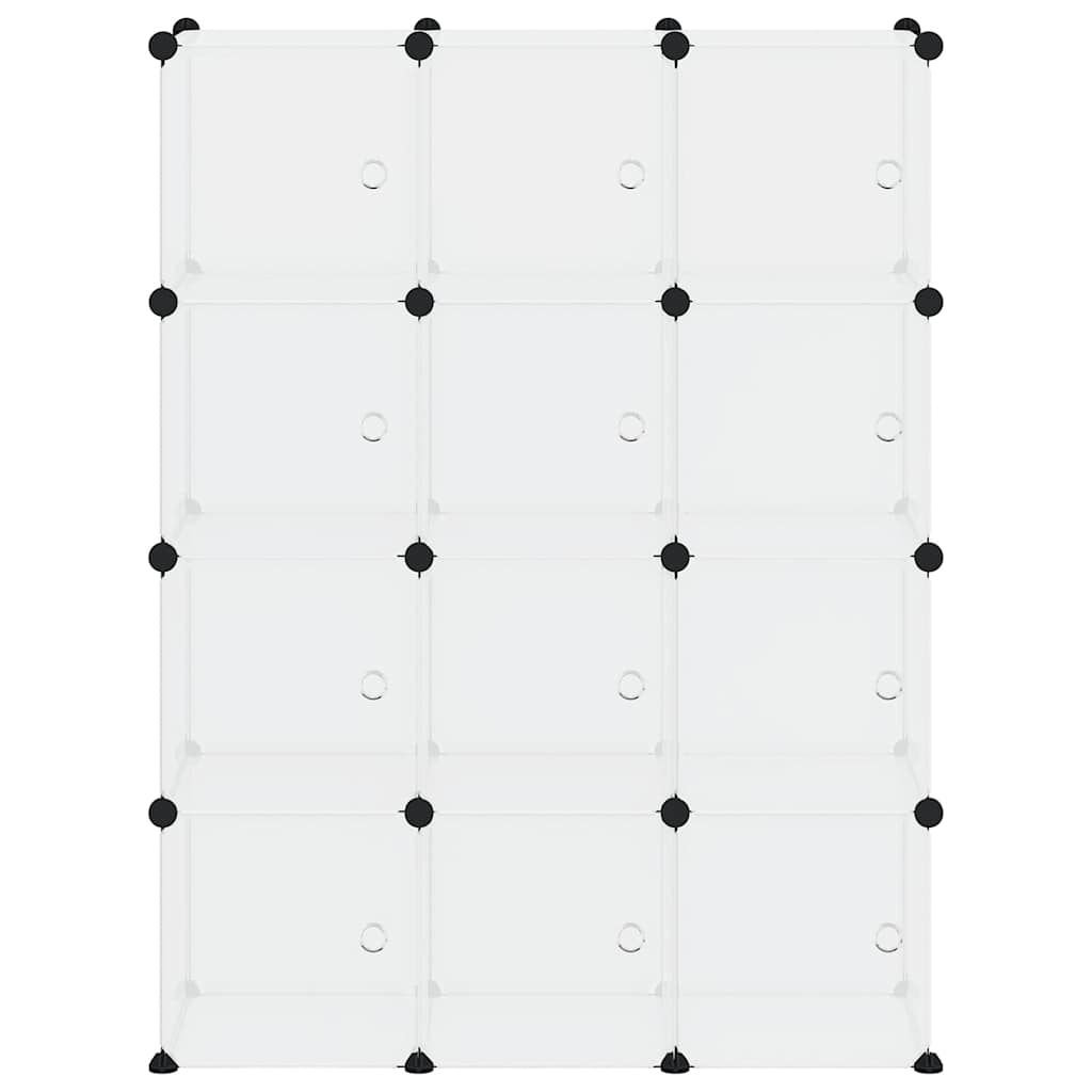 Contenitore a Cubo con 12 Cubi e Ante Trasparente PP 340555