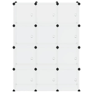 Contenitore a Cubo con 12 Cubi e Ante Trasparente PP 340555