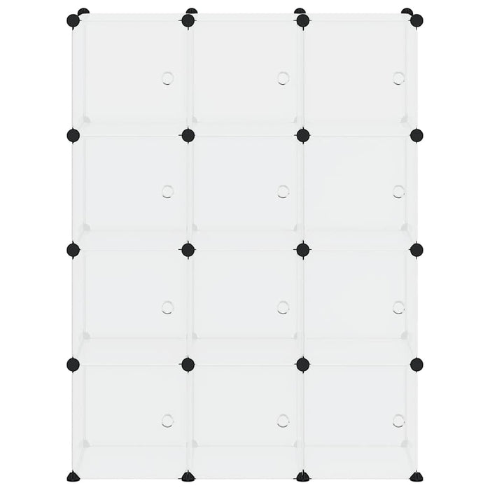 Contenitore a Cubo con 12 Cubi e Ante Trasparente PP 340555