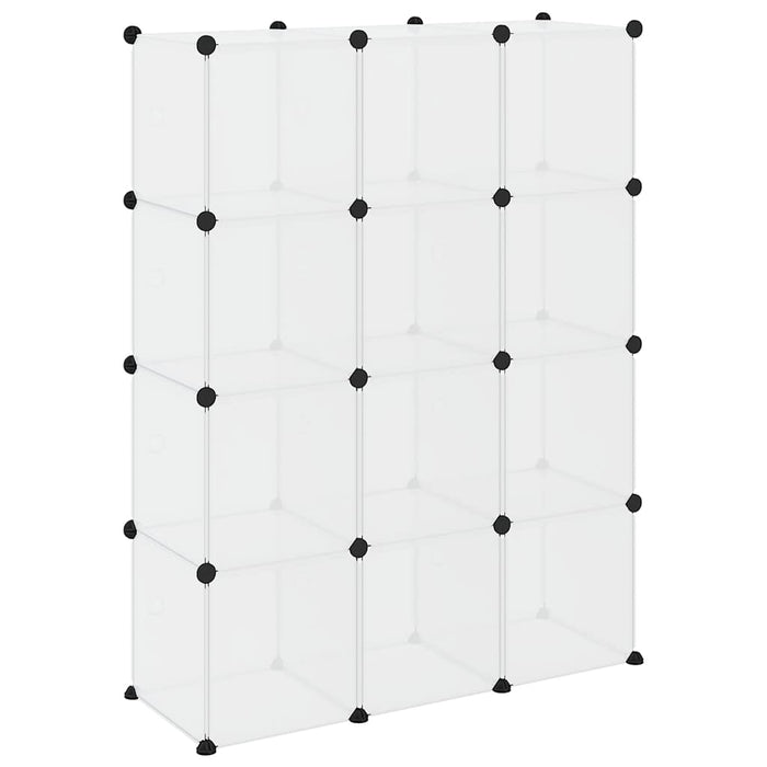 Contenitore a Cubo con 12 Cubi e Ante Trasparente PP 340555