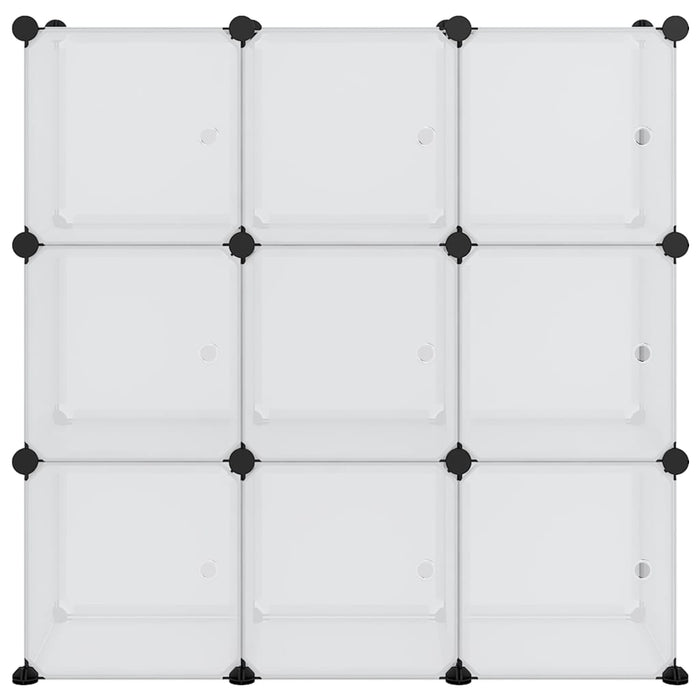 Contenitore a Cubo con 9 Cubi e Ante Trasparente PP 340557
