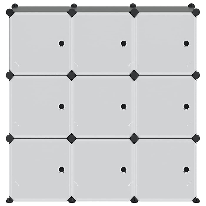 Organizzatore Portaoggetti con 9 Cubi e Ante Trasparenti in PP 340558