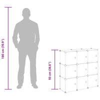 Organizzatore Portaoggetti con 9 Cubi e Ante Trasparenti in PP 340558