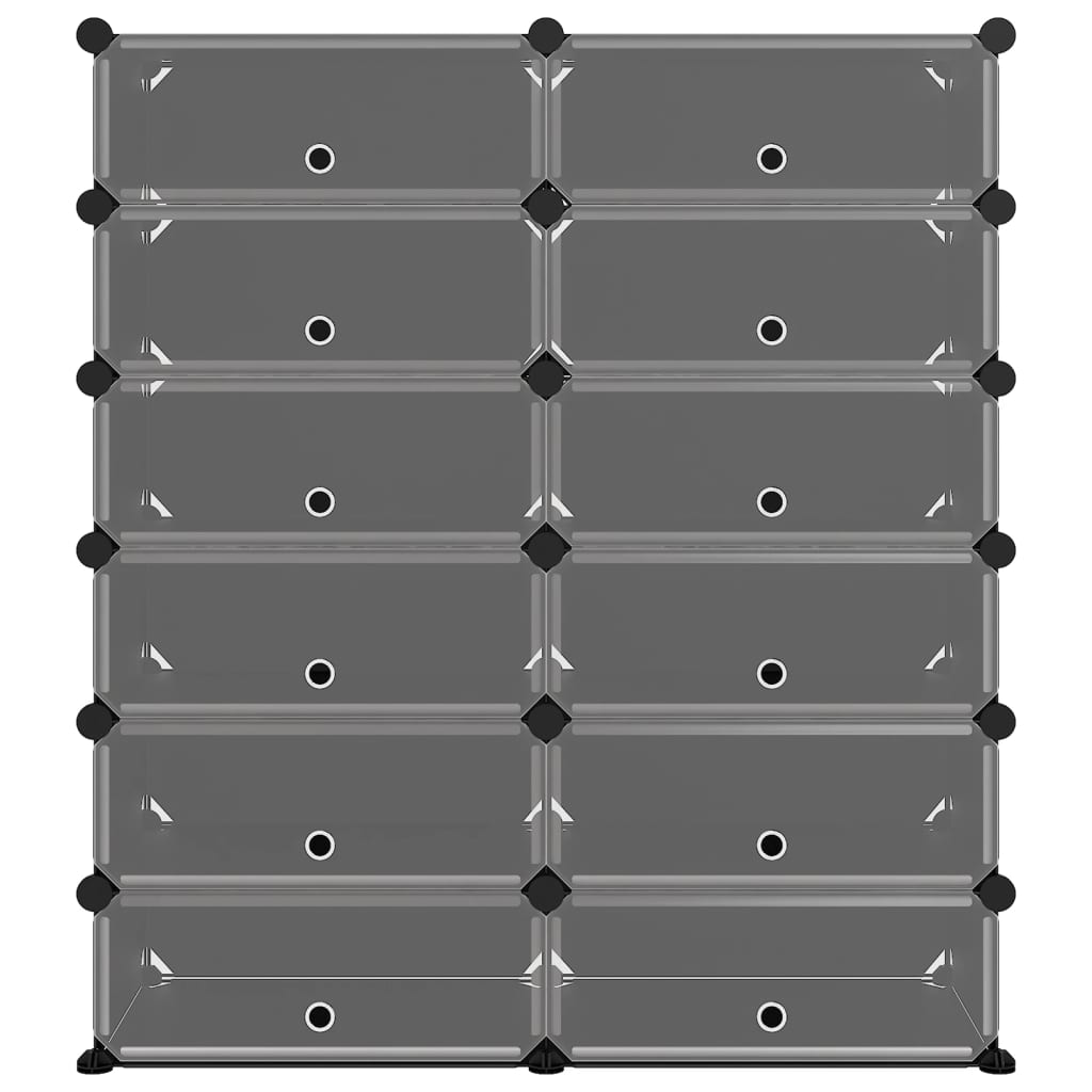 Scarpiera Nera 94,5x36,5x106 cm in PP 340563