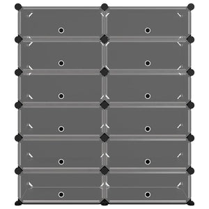 Scarpiera Nera 94,5x36,5x106 cm in PP 340563