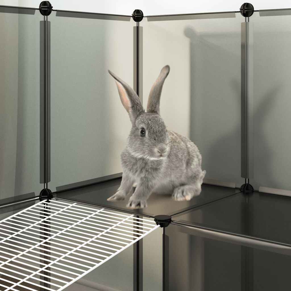 Gabbia per Piccoli Animali Nera 143x107x93 cm in PP e Acciaio 340569