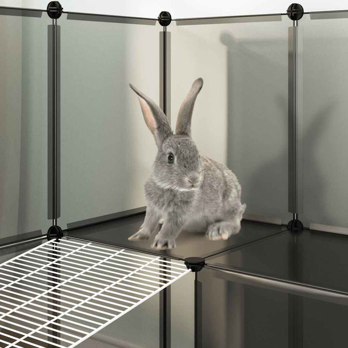 Gabbia per Piccoli Animali Nera 143x107x93 cm in PP e Acciaio 340569