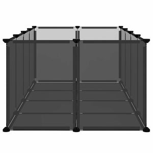 Gabbia per Piccoli Animali Nera 144x74x46,5 cm in PP e Acciaio 340571